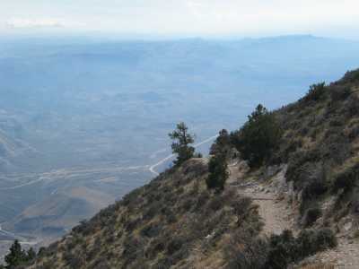 Guadalupe Mountains, Abstieg vom Guadalupe Peak