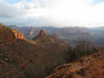 Grand Canyon, Abstieg im Morgennebel